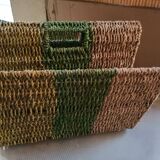 Porte revues en paille tressée style scandinave