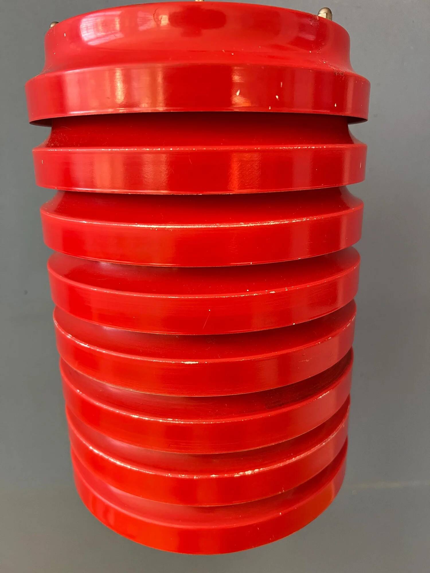 Vintage red Danish mid-century pendant lamp