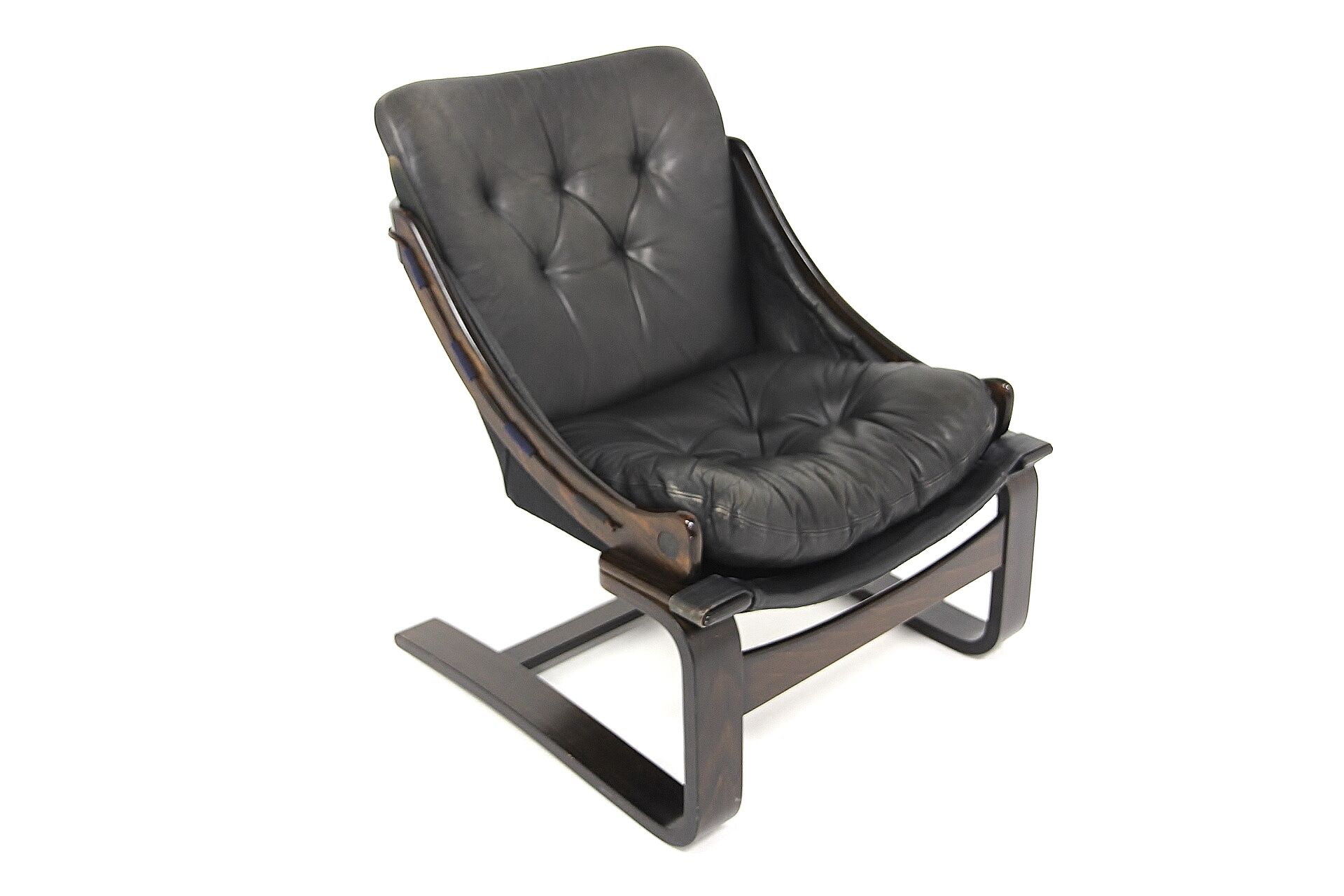 Scandinavian leather armchair Sweden 1960