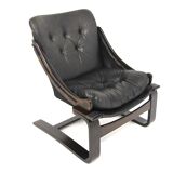 Scandinavian leather armchair Sweden 1960
