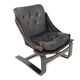 Fauteuil scandinave en cuir Suède 1960