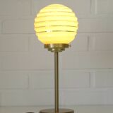 Art Deco desk lamp / redesign hand blown beige glass table lighting