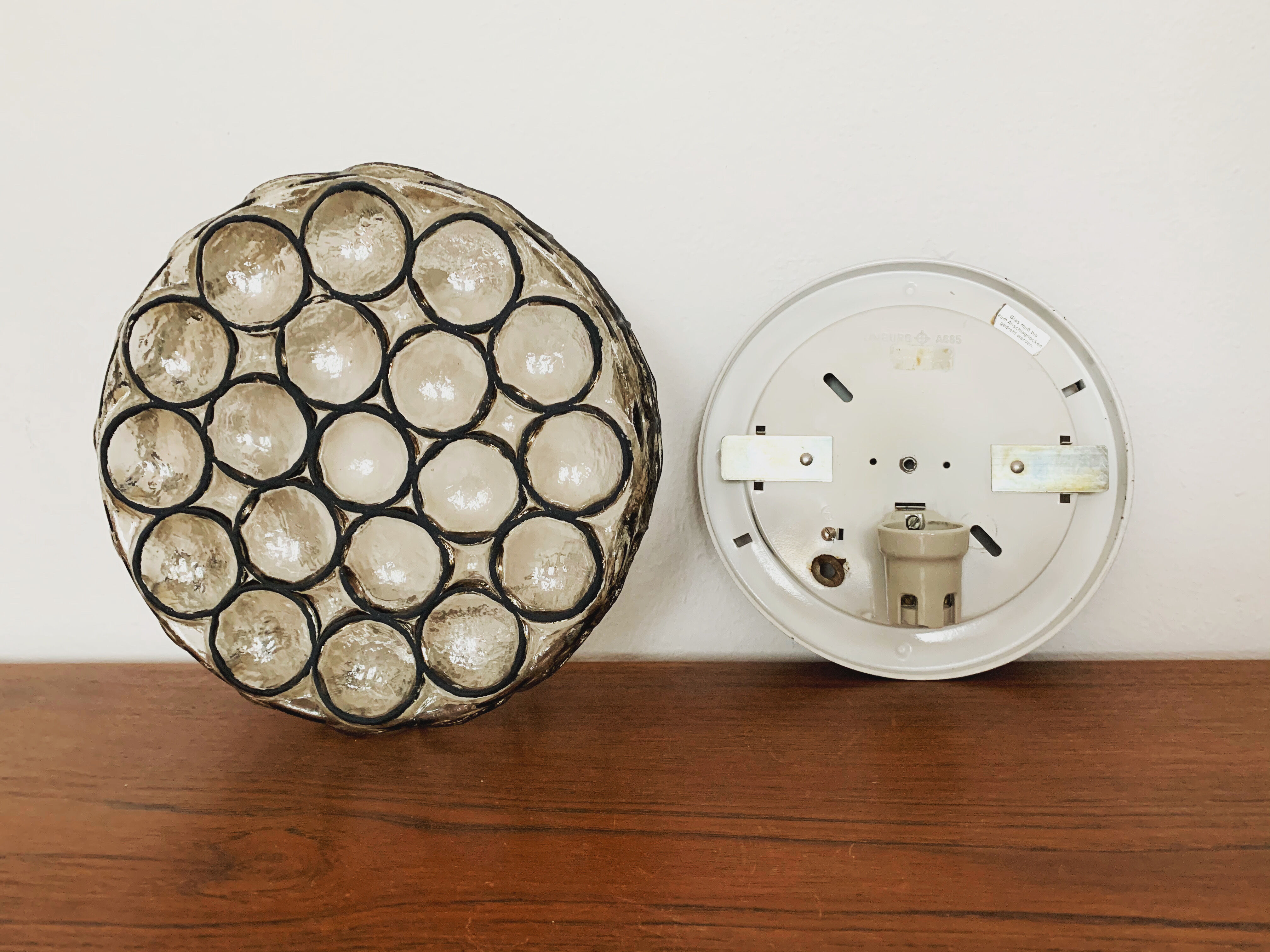 Iiron ring design wall or ceiling lamp by Limburg