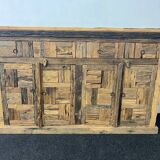 Patchwork wood sideboard