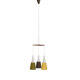 Mid Century Danish Hanging Lamp in Teak and Colored Shades