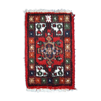 Tapis vintage persan hamadan fait main 1.3' x 2' (40cm x 61cm) 1970s, 1c760