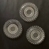 Set of 3 pearl border bottle coasters - vintage