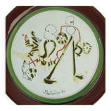 Unique gilbert portanier ceramic wall plate art ceramic signed portanier 80 vallauris
