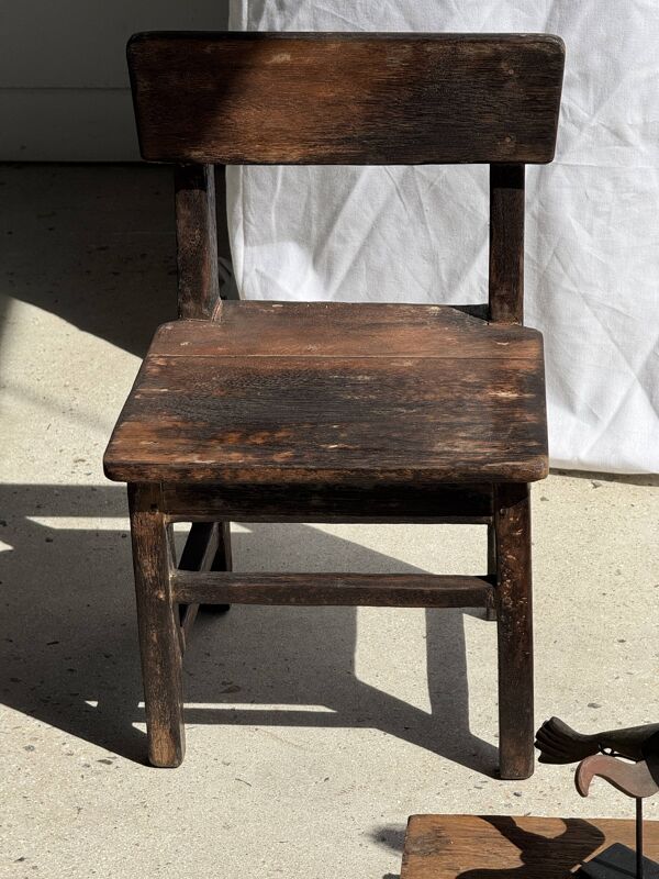Petit banc en teck ancien bas indonésien ancien H10 L62 l14