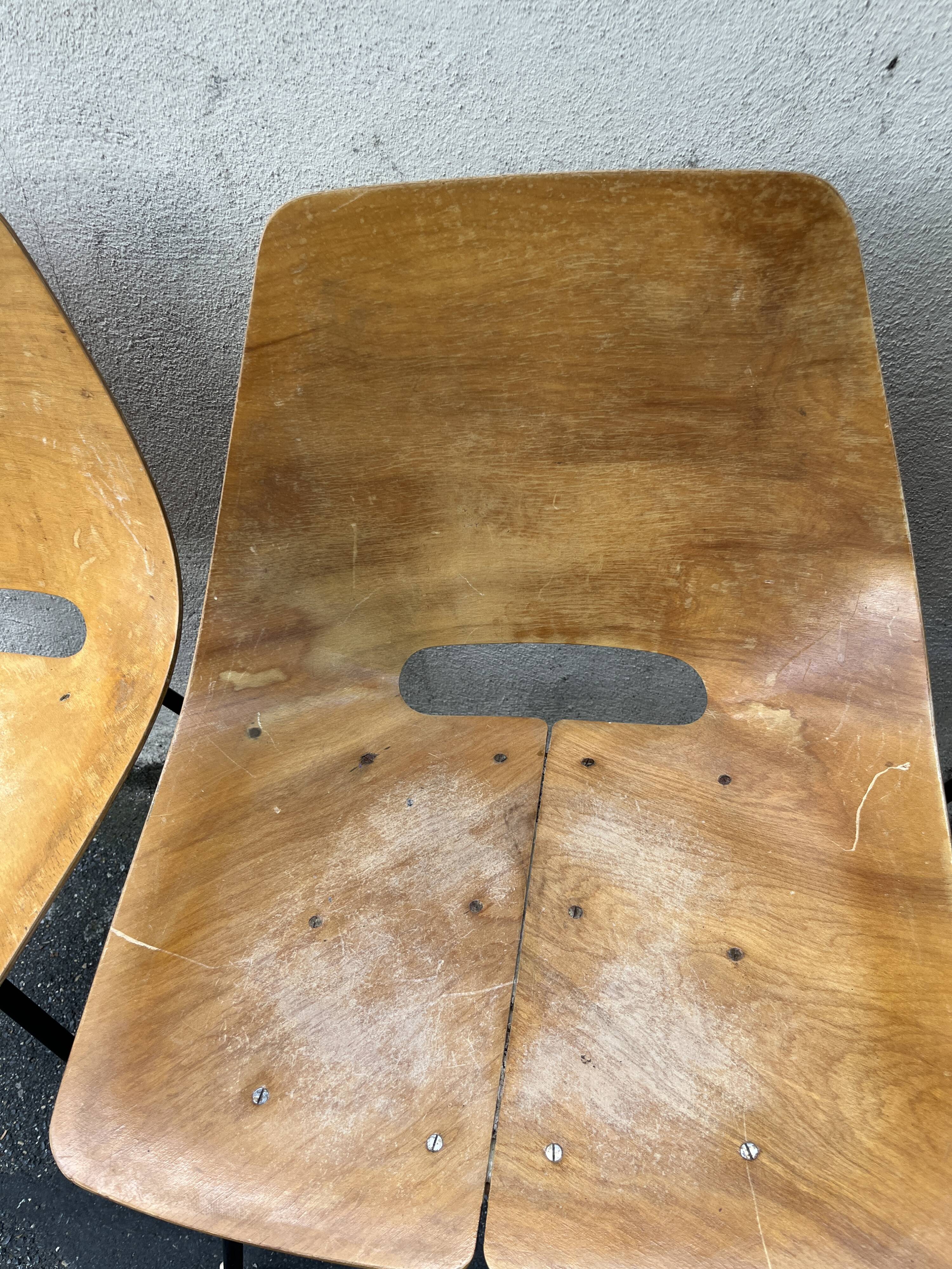 Tonneau chair by Pierre Guariche for Steiner - set of 4 pieces