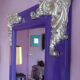 Large Venetian-style purple Italian mirror