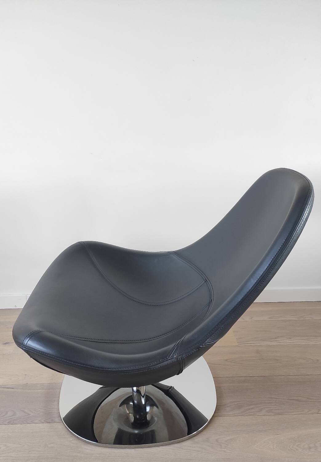 Pair of Tirup Ikea leather armchairs