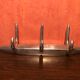 Old wall coat rack 3 patères doubles metal chrome design vintage
