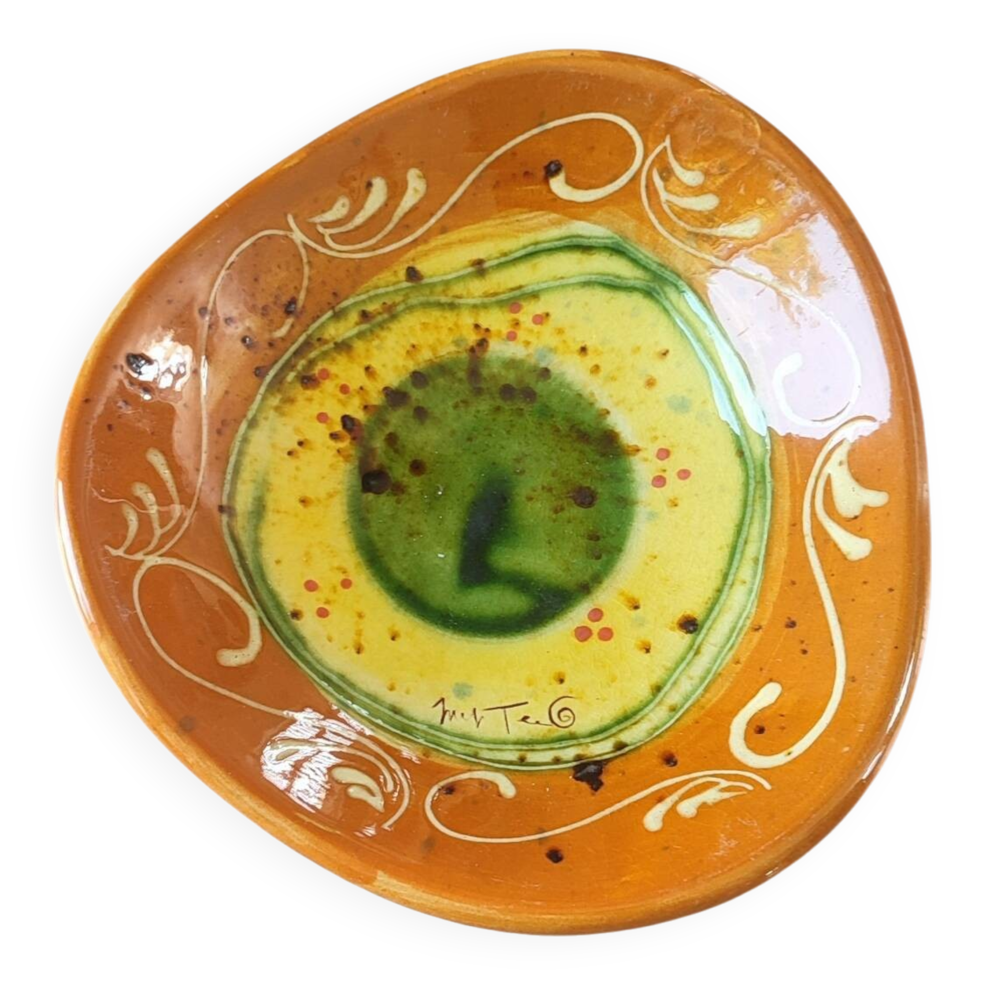 Vintage ceramic pocket emptier signed