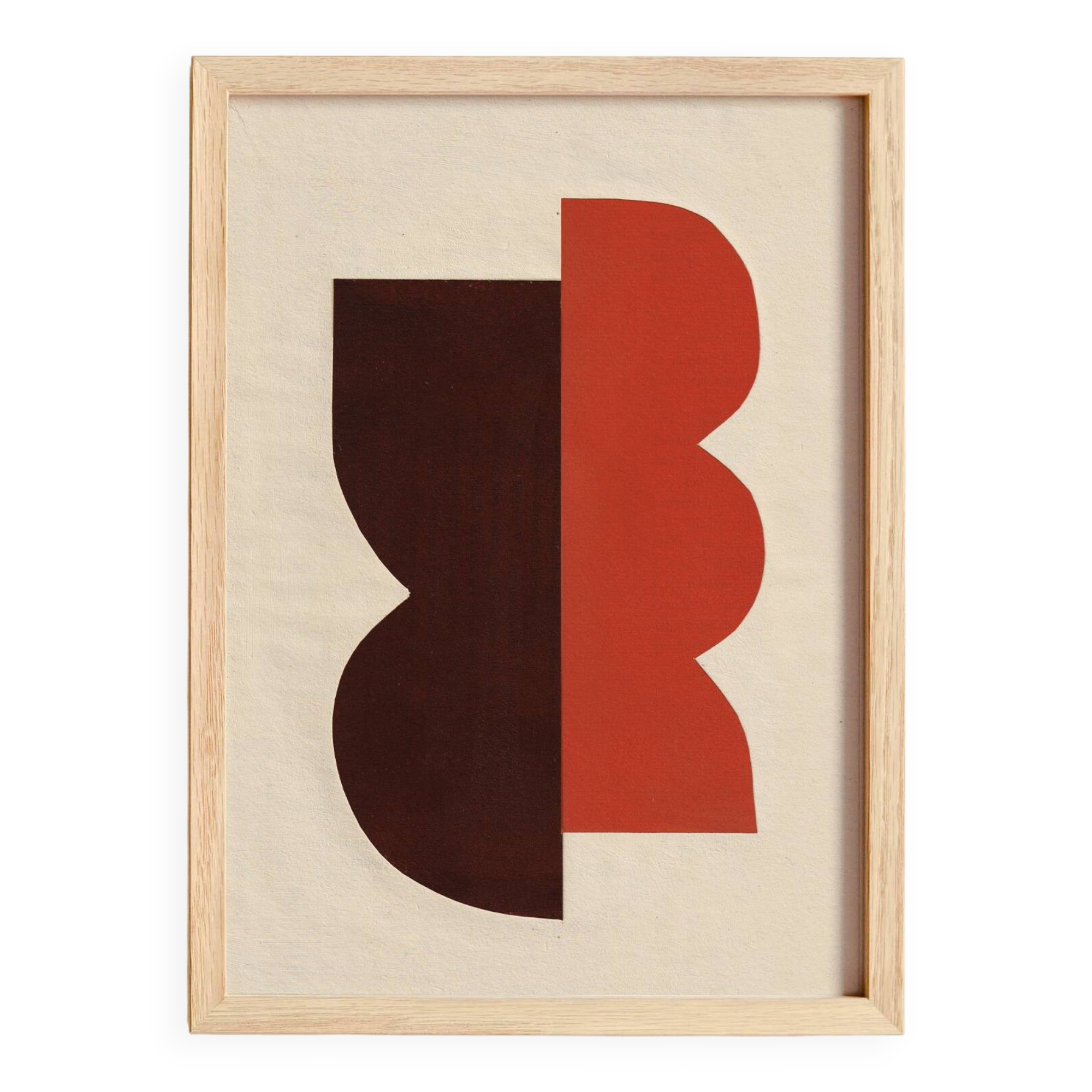 Abstract collage on paper signed eawy