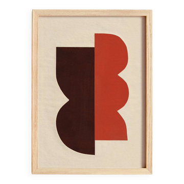 Abstract collage on paper signed eawy