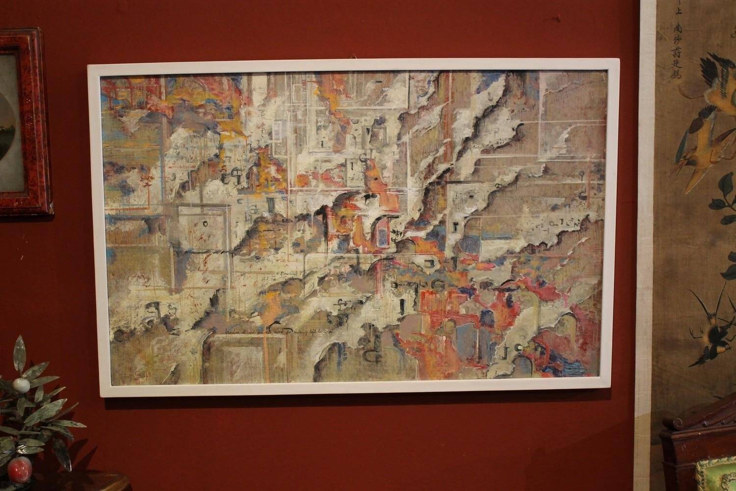 Andrea Spinelli, Italian Abstract Urban Expressionist, 20th Century, Acrylic & Canvas