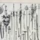 Old lithograph 1898, Ancient weapons, sword, pistol, knife • Engraving, Original plate