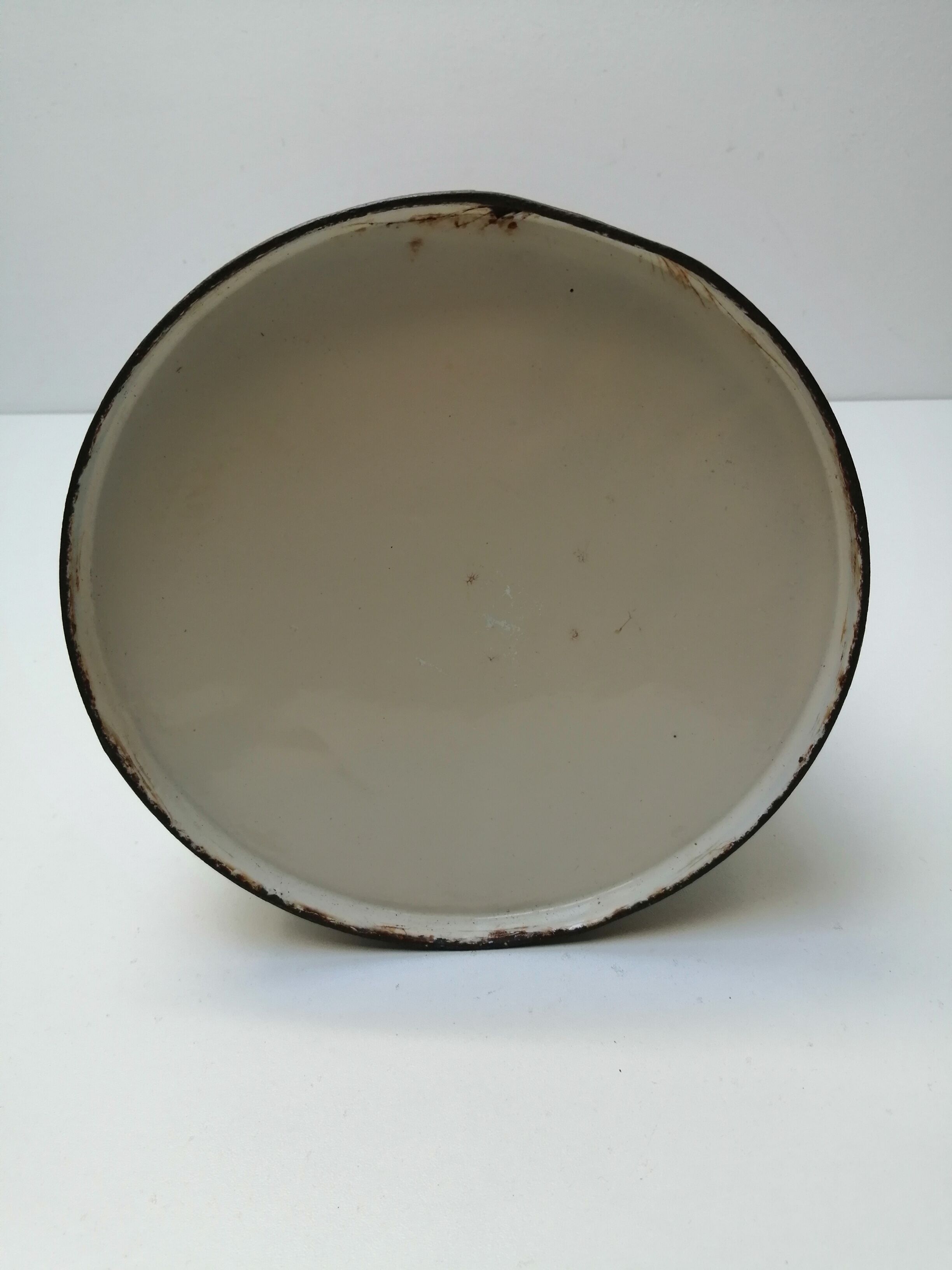 Broc enameled beige décor "flowers"