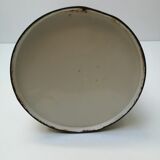 Broc émaillée beige décor " fleurs"