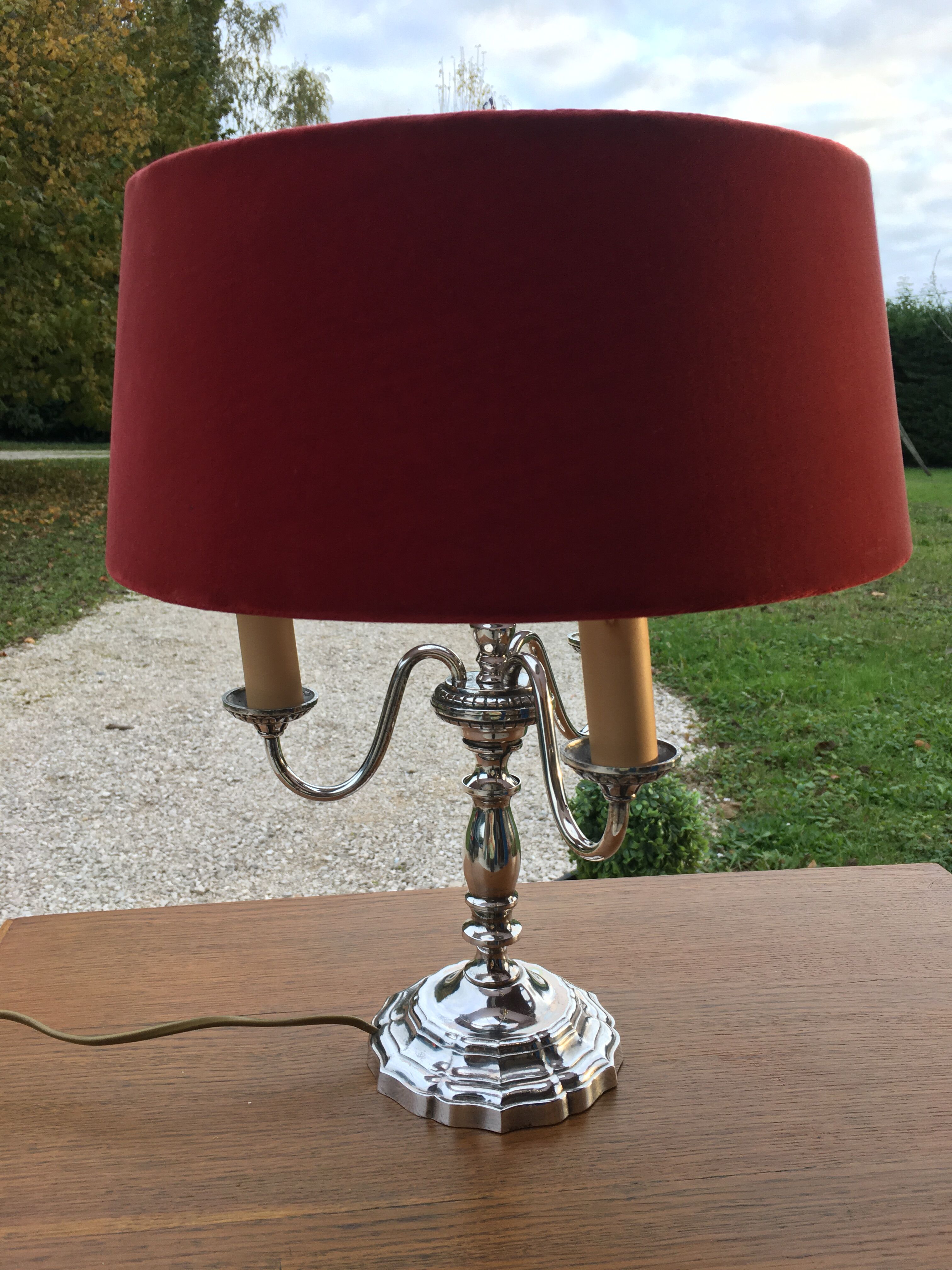 Silver hot water bottle lamp