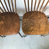 Suite of 6 chairs bistro Menuet by Baumann, circa 1970.