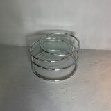 Glass coffee table with 3 trays
