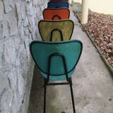 5 vintage skai metal chairs 60 years