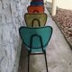 5 vintage skai metal chairs 60 years