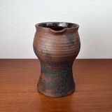 Carafe Vase de Pottery de Studio Allemand Brutaliste Mid-Century Modern par Gerhard Liebenthron, 1974