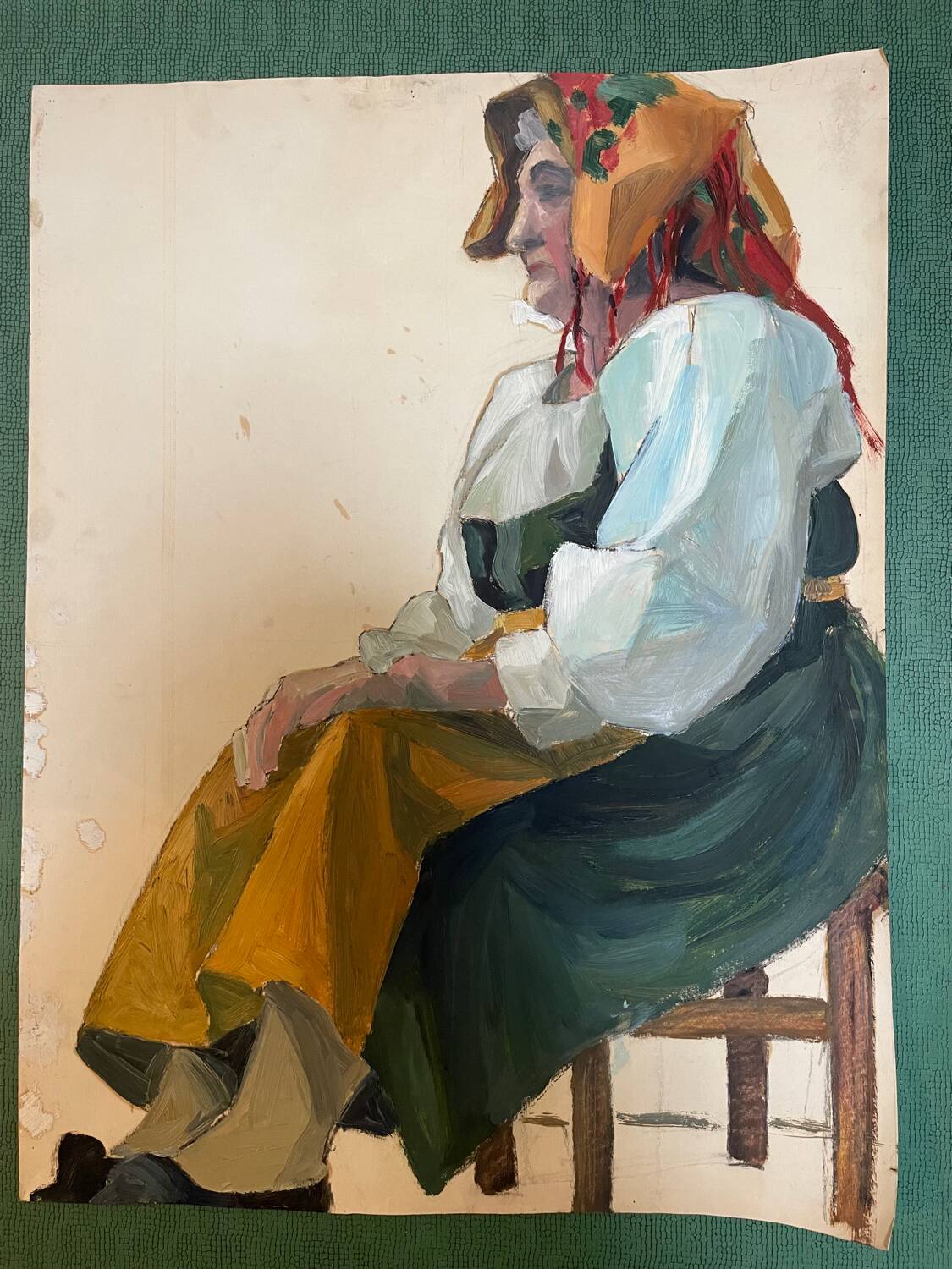 Painting seated woman 1947