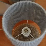 Lampe rafia et laine