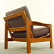 Fauteuil scandinave vintage en teck 1960s