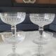Lot of 4 x Champagne Coupes in Baccarat crystal. Engraved decoration with Greek friezes.