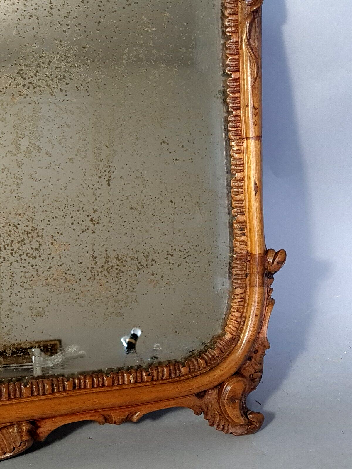Miroir xixe siècle encadrement bois sculpté 72x54 cm sb