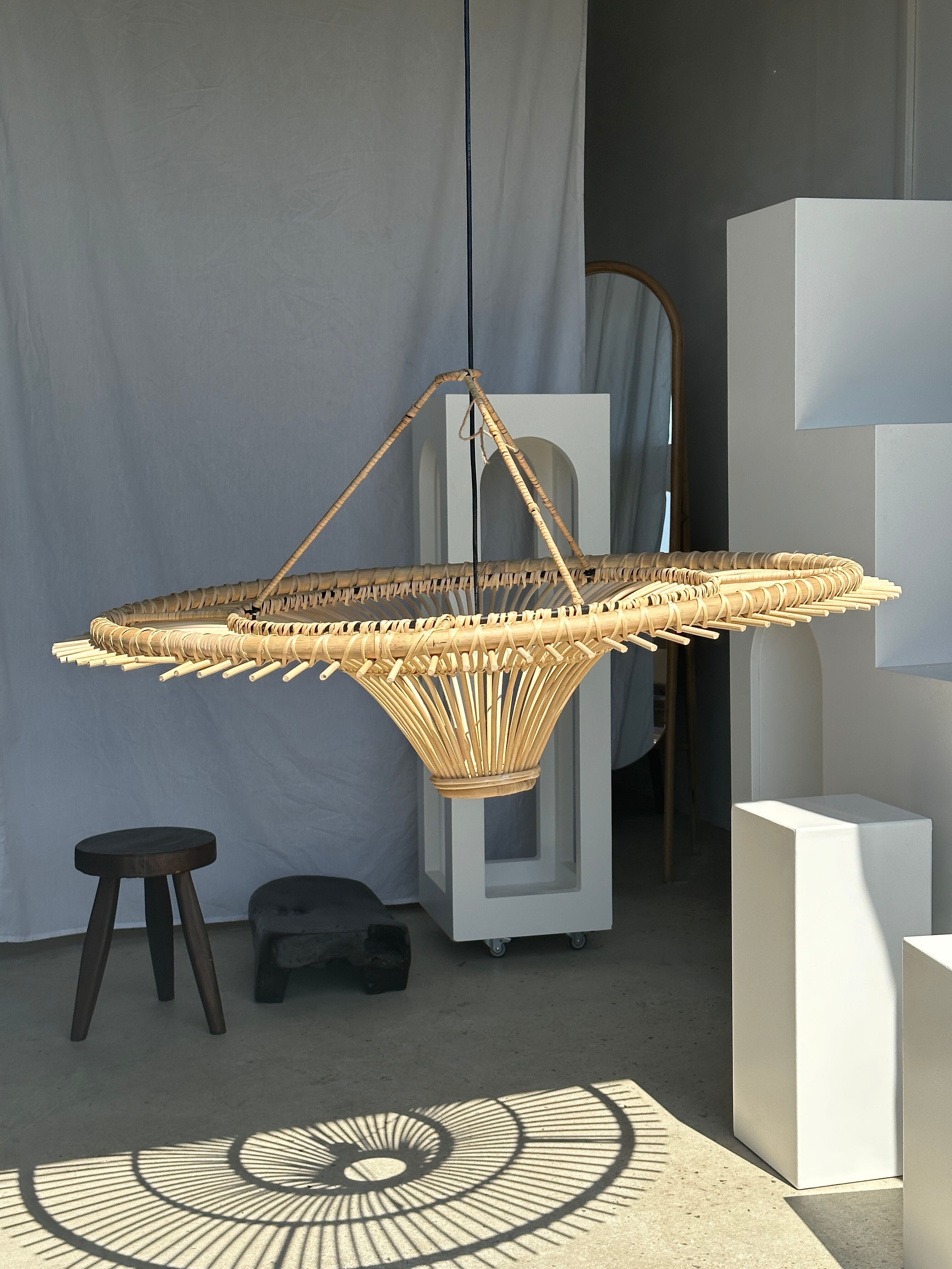 Suspension rattan saucer iron frame D:120 H:60
