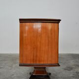 Mahogany, Pearwood, Brass & Marbled Back-Lacquered Glass Top Sideboard with Mirror from F.lli Rigamo