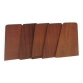 5 vintage bookends from the 1960s, teak with metal feet by Kai Kristiansen
