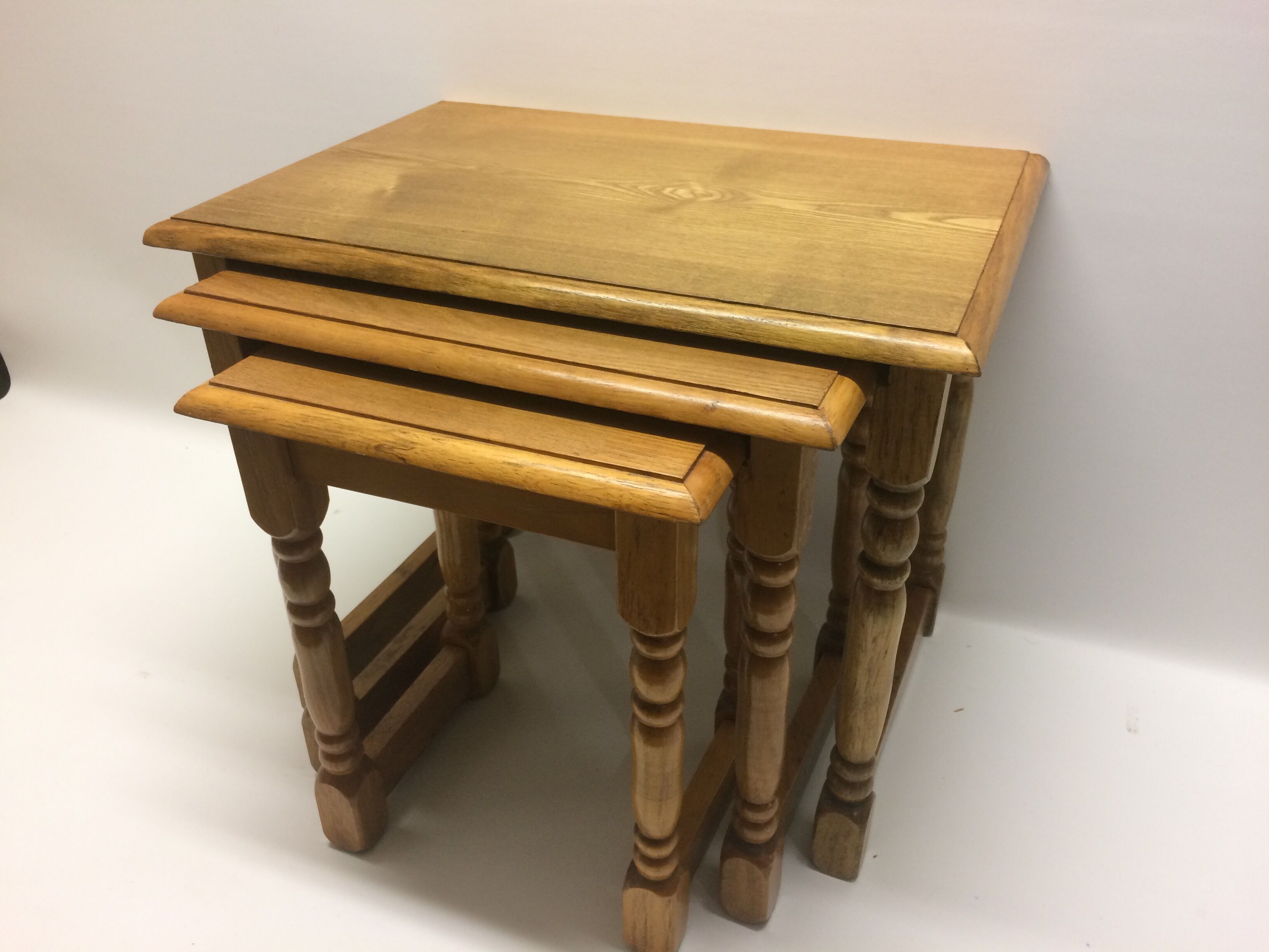 Set of 3 nesting rustic tables