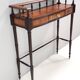 Vintage cherrywood and ebonized beech console table with a drawer, italy