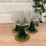 Set of 4 glasses of white wine from Alsace