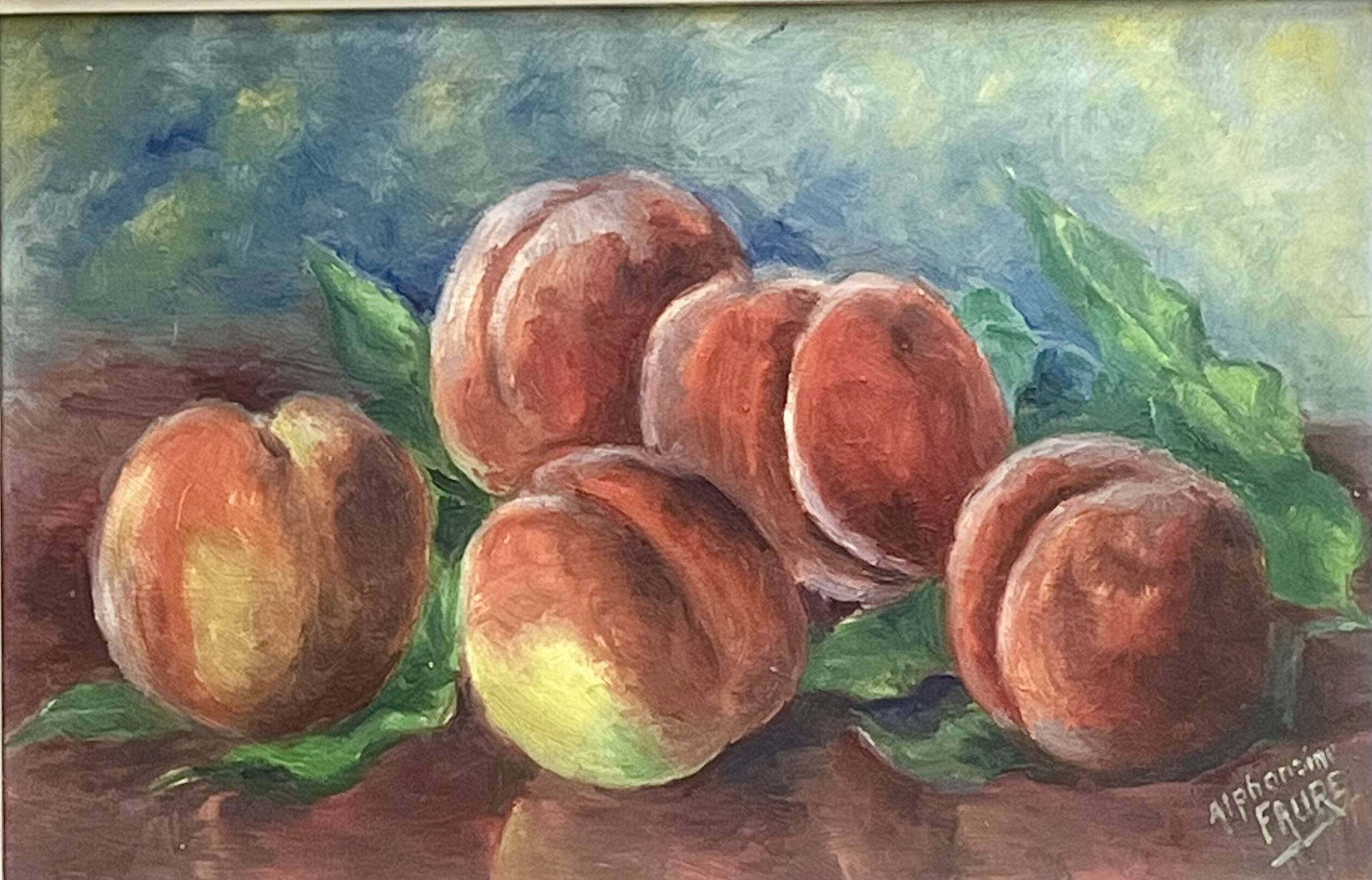Tableau aux fruits vets 1950/60