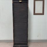 Black patinated curtain filing cabinet