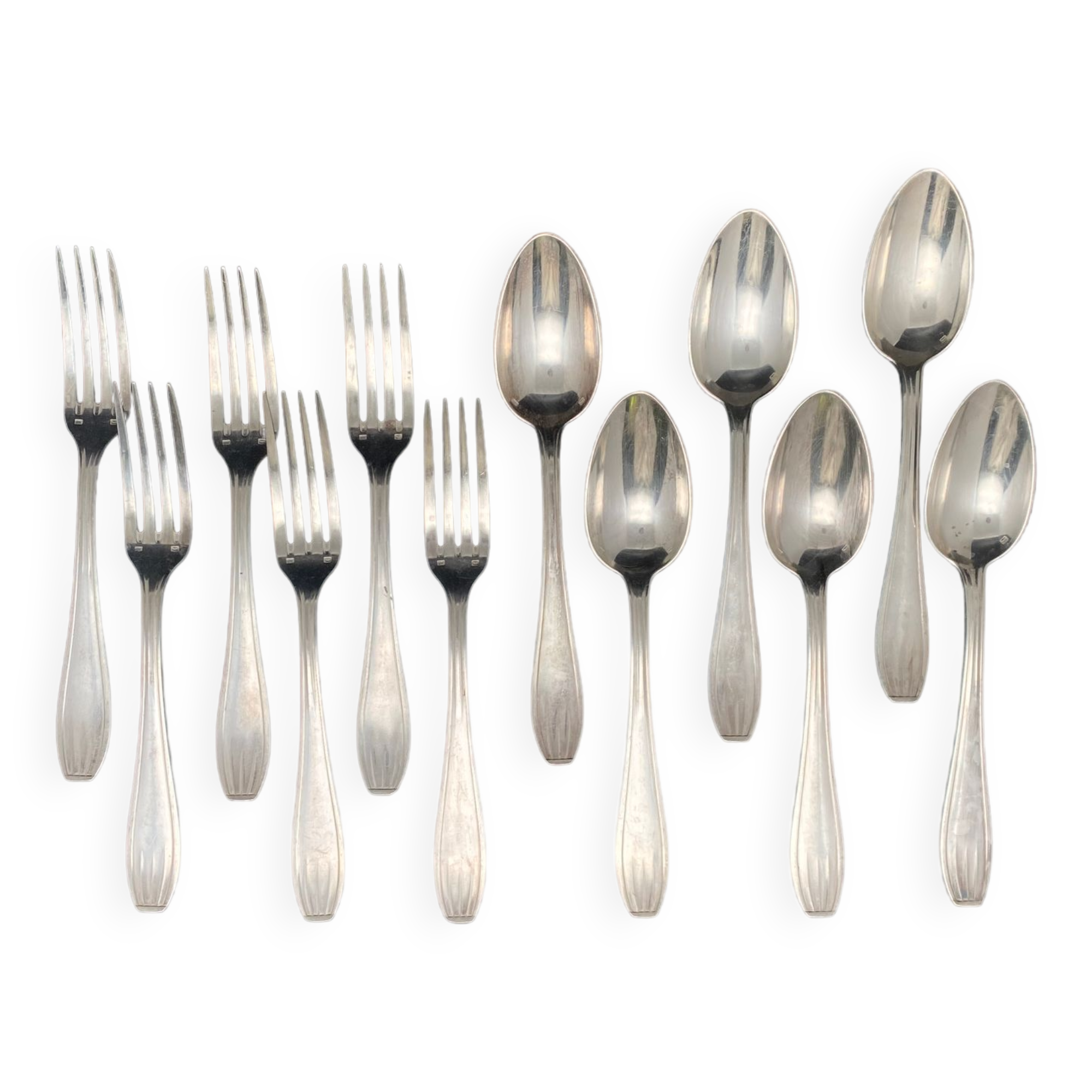 Silver metal cutlery