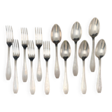 Silver metal cutlery