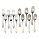 Silver metal cutlery