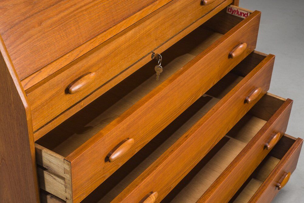 Mid-century modern teak secretary from Dyrlund, Denmark, 1960s