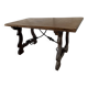 wood and iron table