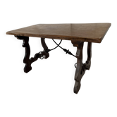 wood and iron table