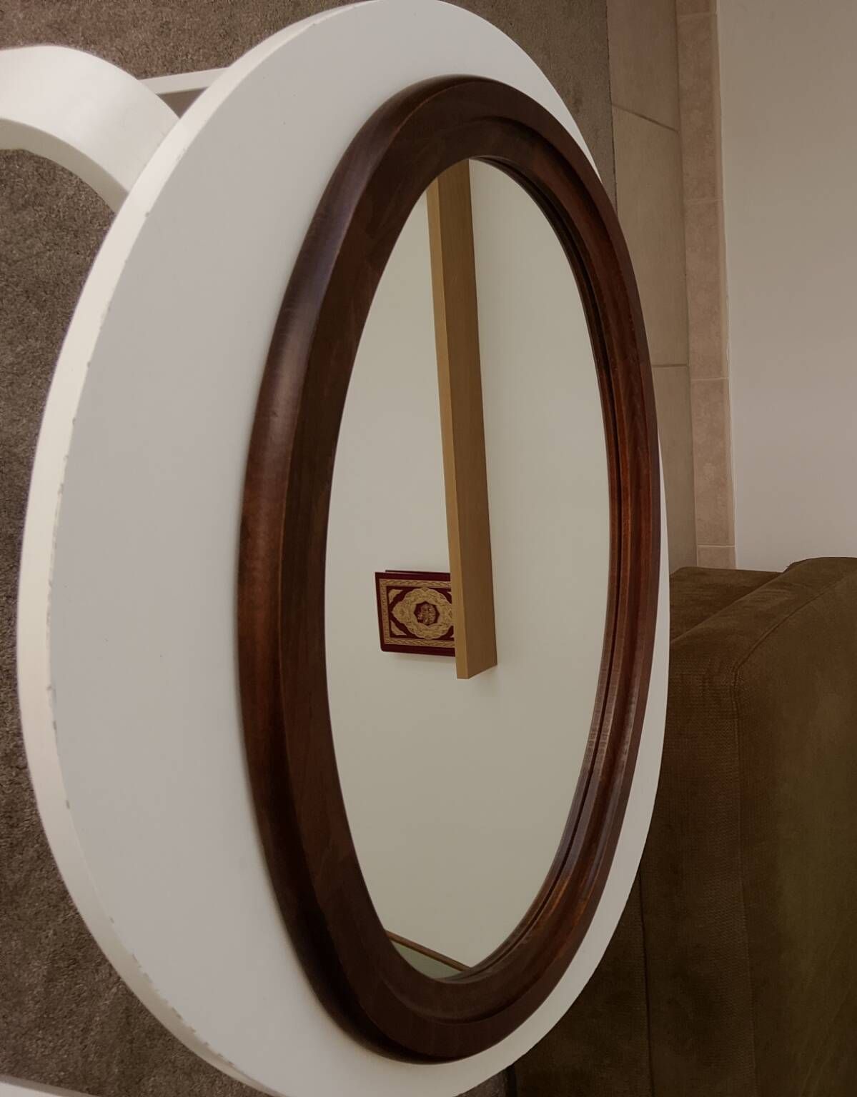Miroir ovale vintage de style scandinave années 80/90